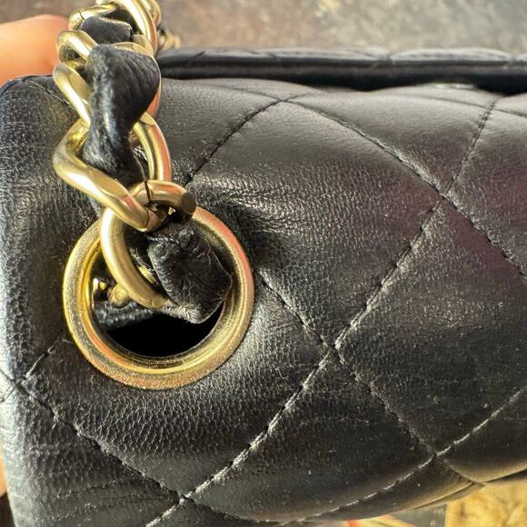 Chanel Black Lambskin Square Mini Flap GHW Authentic CoA - Picture 8 of 11